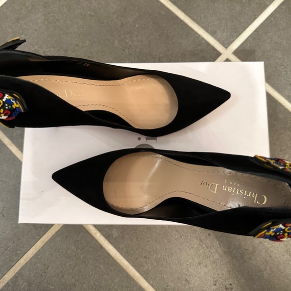 Never Worn Christian Dior Suede D-Butterfly Suede Pumps 39 Black - Picture 8 of 8